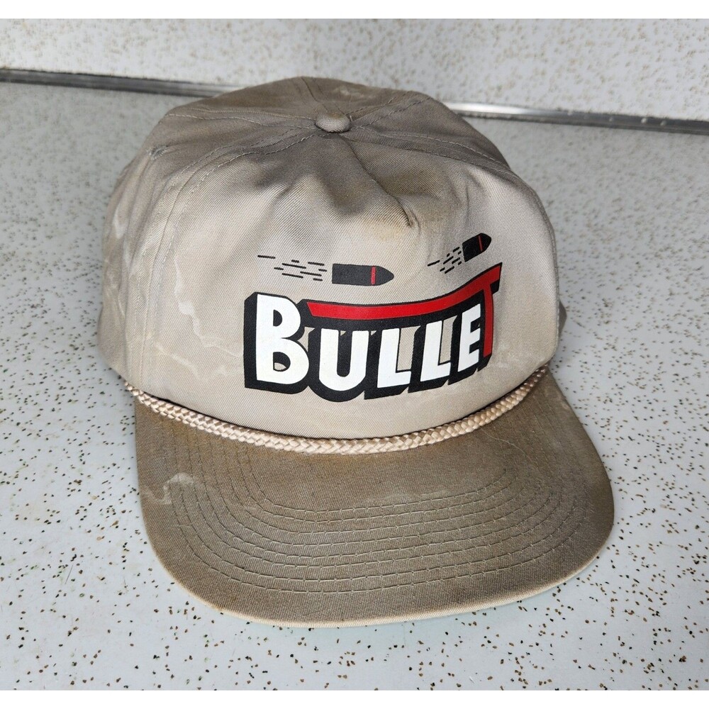 Vintage Bullet Herbicide Gray Hat Snapback Trucker Cap Cobra USA Retro Graphics